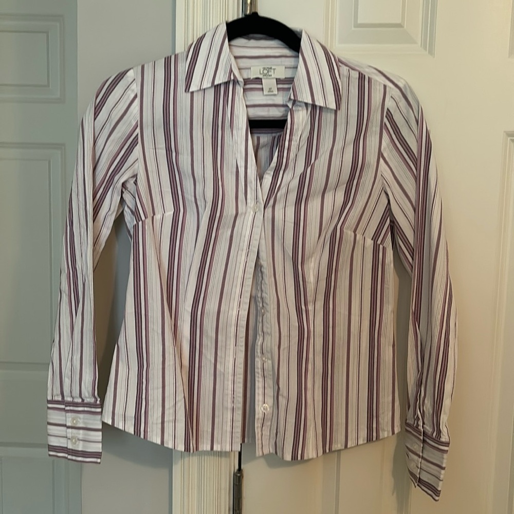 NWOT LOFT petites striped button down